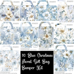 10 Blue winter garden gift bag bumper kit