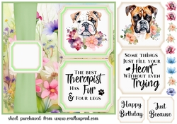 2 Panel floral pup card front 3