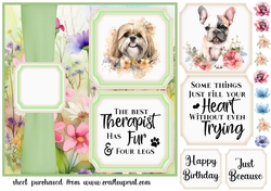 2 Panel floral pup card front 6