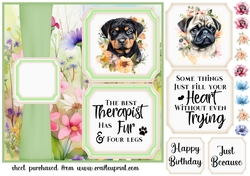 2 Panel floral pup card front 7