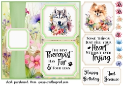 2 Panel floral pup card front 9