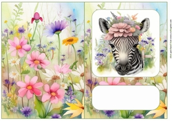 Floral animal cut and fold card(with space for sentiment) 5