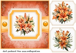 Orange Lily single panel card front 3