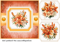 Orange Lily single panel card front 5