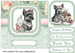 Single panel shabby chic pup card front 1