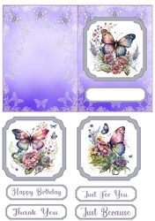 c6(aprox) Blue butterfly notelet