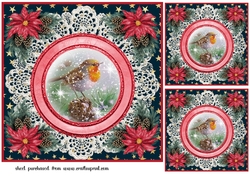 3 Christmas robin card front/toppers 3