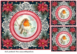 3 Christmas robin card front/toppers 4
