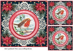 3 Christmas robin card front/toppers 7