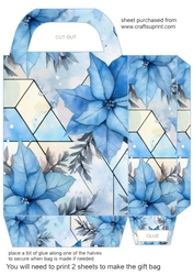Blue floral winter geometry gift bag 5
