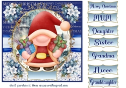 Christmas gnome card front 7