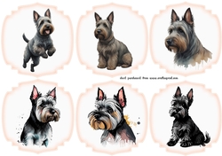 6 Assorted Scottie toppers