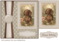 Vintage Dachshund card front 6