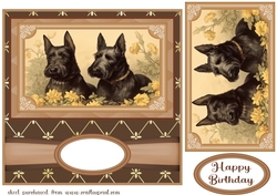 Vintage Scottish Terriers card front 16