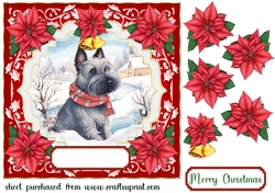 Christmas Scottish Terrier card front 1