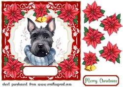 Christmas Scottish Terrier card front 2