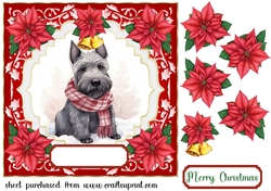 Christmas Scottish Terrier card front 4
