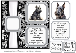 2 Panel Scottish Terrier card front 1