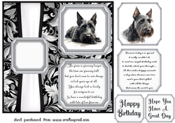 2 Panel Scottish Terrier card front 4