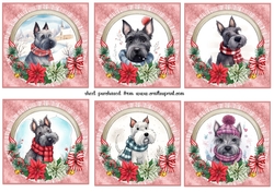 6 Christmas Scottish Terrier toppers 1