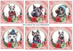 6 Christmas Scottish Terrier toppers 2