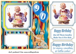 Age 90 Birthday candles card front