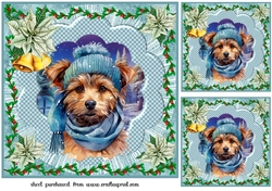 3 Christmas pup card front/toppers 3