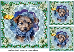 3 Christmas pup card front/toppers 4