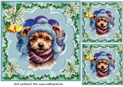 3 Christmas pup card front/toppers 5