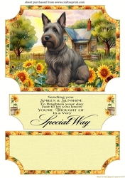 Sunflower Scottie easel topper and layered stopper(no base) 1