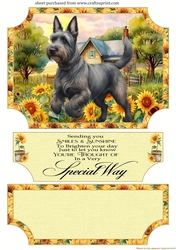 Sunflower Scottie easel topper and layered stopper(no base) 2