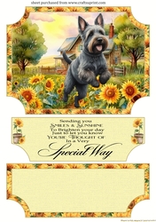 Sunflower Scottie easel topper and layered stopper(no base) 3