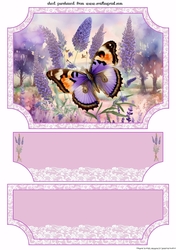 lavender butterfly easel topper and layered stopper(no base) 8
