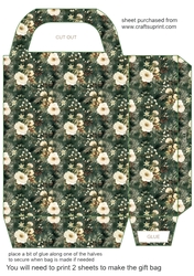 Christmas green floral gift bag 11