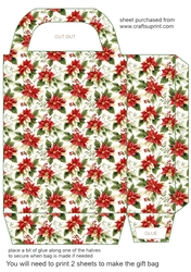 Poinsettia gift bag 12