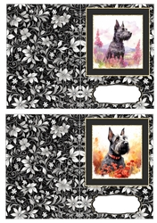 2 Floral Scottish terrier notelets 1
