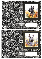 2 Floral Scottish terrier notelets 5
