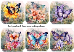 6 Floral butterfly toppers 2