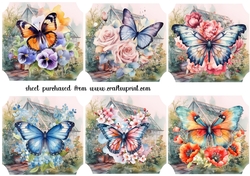 6 Floral butterfly toppers 3