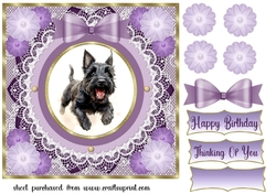 Purple framed Scottish terrier card front 4