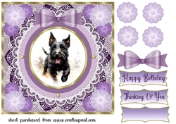 Purple framed Scottish terrier card front 5