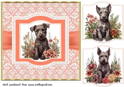 Vintage Scottish terrier puppy card front 1