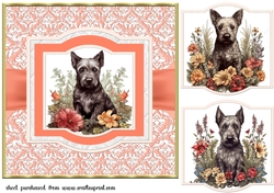 Vintage Scottish terrier puppy card front 2