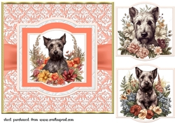 Vintage Scottish terrier puppy card front 3