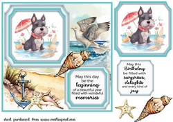 Seaside Scottish terrier card front 2