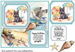 Seaside Scottish terrier card front 4