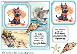 Seaside Scottish terrier card front 5