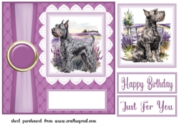 Lavender Scottish terrier card front 3
