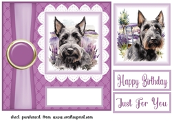 Lavender Scottish terrier card front 4