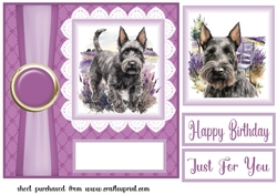 Lavender Scottish terrier card front 5